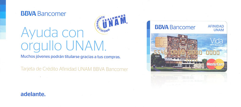 Tarjeta Afinidad UNAM BBVA Bancomer
